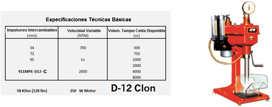 Laboratory-Flotation-Machine-911MPE-D12-C-Especificaciones